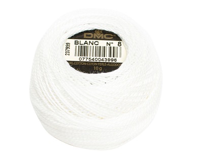 DMC Perle Cotton Nr.8, spalva blanc