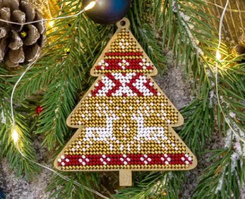 ,Siuvinėjimo karoliukais rinkinys auksinė eglutė (Wonderland FLK-157)