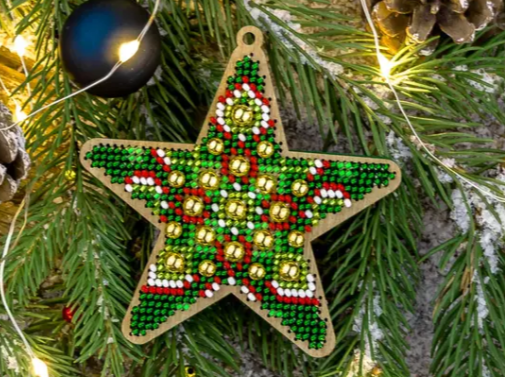 .Siuvinėjimo karoliukais rinkinys žaisliukas Žalia Žvaigždė (Wonderland FLK-397)