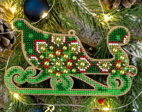 .Siuvinėjimo karoliukais rinkinys žaisliukas Žalios rogės (Wonderland FLK-399)