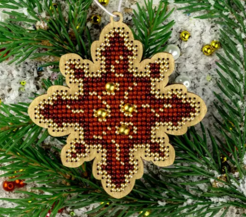 .Siuvinėjimo karoliukais rinkinys žaisliukas raudona snaigės (Wonderland FLK-448)