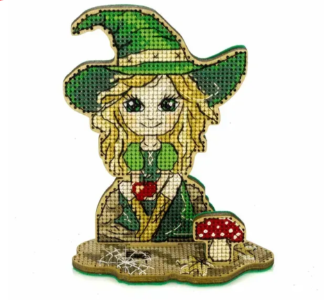 _Siuvinėjimo siūlais rinkinys Žalia raganaitė (Wonderland FLW-071)