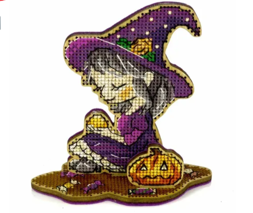 _Siuvinėjimo siūlais rinkinys Purpurinė raganaitė (Wonderland FLW-072)