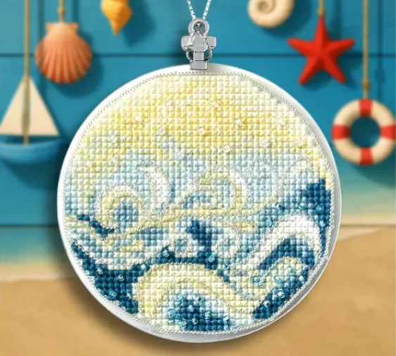 _.Siuvinėjimo siūlais rinkinys Sea Waves (Wonderland FLX-151)