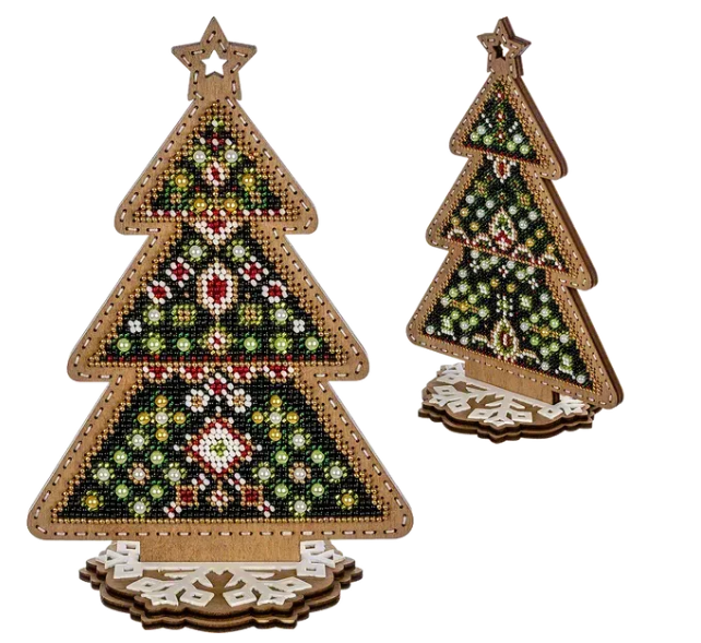 ,Siuvinėjimo karoliukais rinkinys Eglė žalia (Wonderland FLK-301, dvipusis)